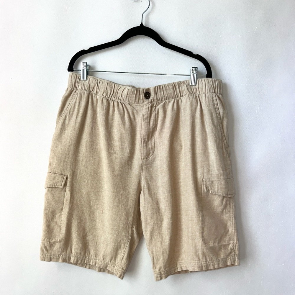 Boca Classics Island Wear Men's Cargo Shorts Tan‎ size Large pockets EUC!